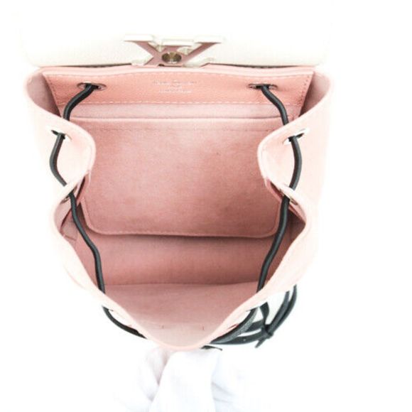 Louis Vuitton Lockme Rose Ballet Noir Pink White Mini Calf Leather Backpack - Picture 8 of 8